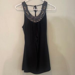 Black beaded sleeveless top